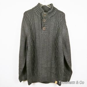 Weatherproof Vintage- Button Mock- Neck Sweater